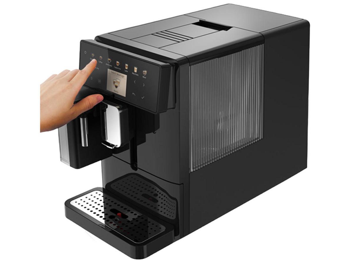Kalerm B5 xay hạt và pha tự động chỉ với một chạm, giữ ly cà phê ổn định mỗi ngày.