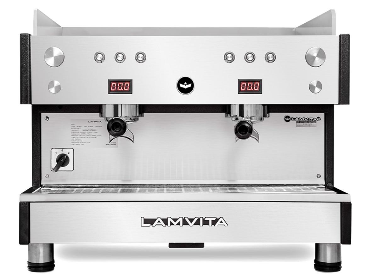 Máy pha cà phê Lamvita Duo thiết kế 2 đầu pha độc lập cho quán nhỏ và vừa.