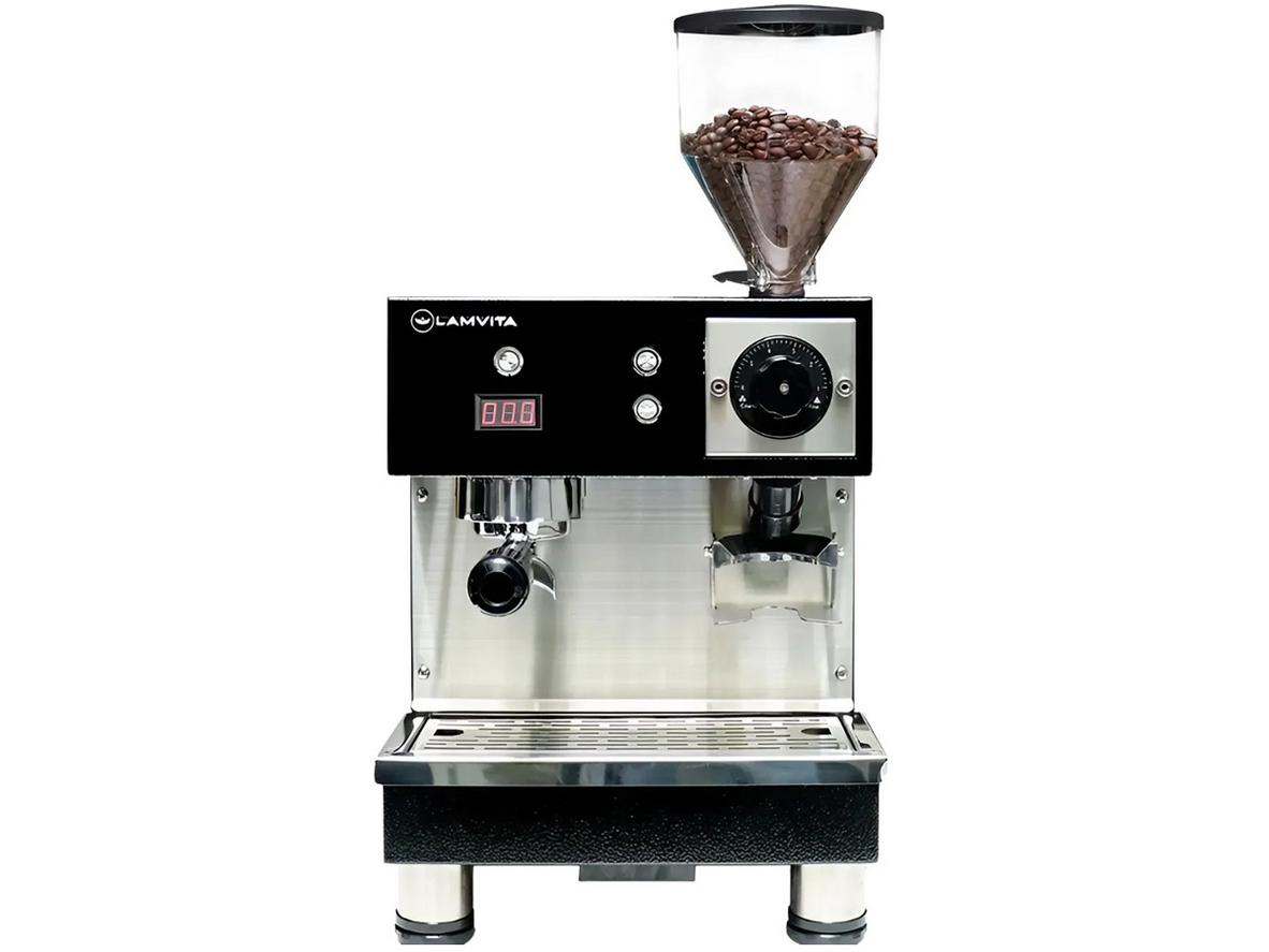 Máy pha cà phê tích hợp máy xay Lamvita ECO I gọn quầy, tối ưu thao tác cho quán nhỏ.