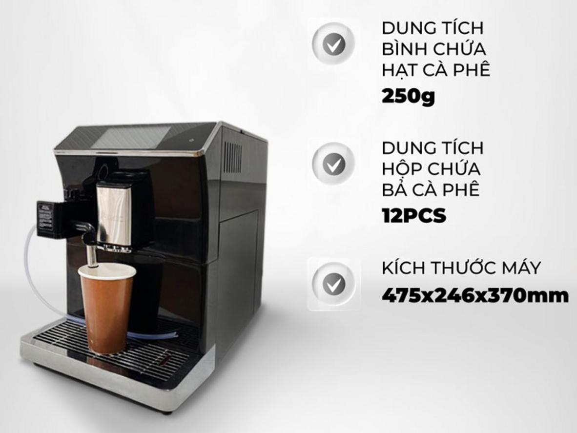 PTB-203 pha Espresso, Cappuccino và Latte với quy trình tự động một chạm.