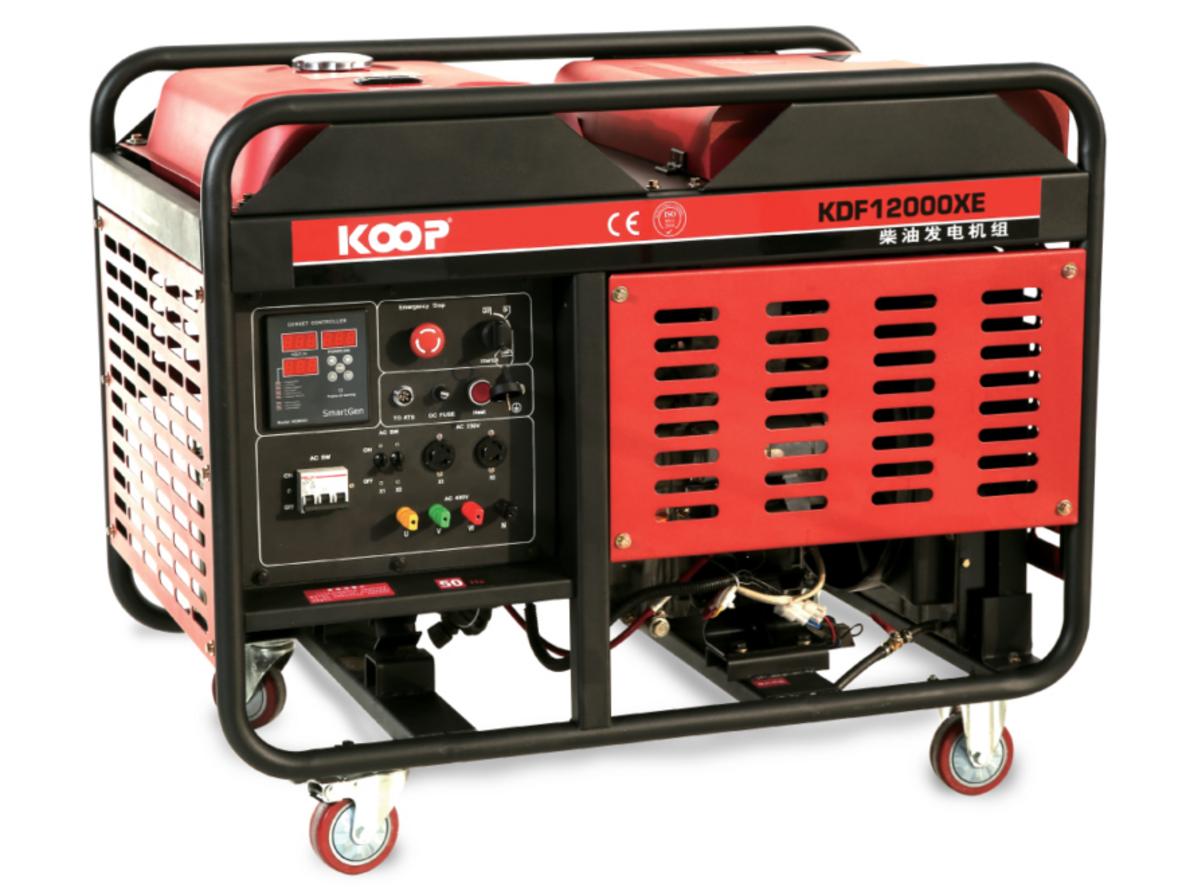 Máy phát điện chạy dầu 10KW Koop KDF12000XE 1 pha cho điện dự phòng 220V ổn định.