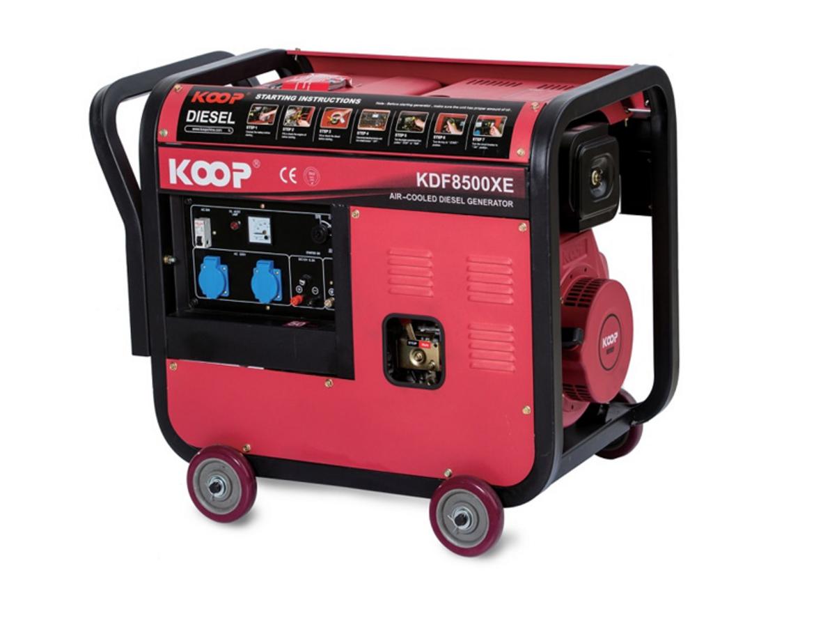 Máy phát điện chạy dầu 6kw Koop KDF8500XE cho nhu cầu điện dự phòng ổn định.