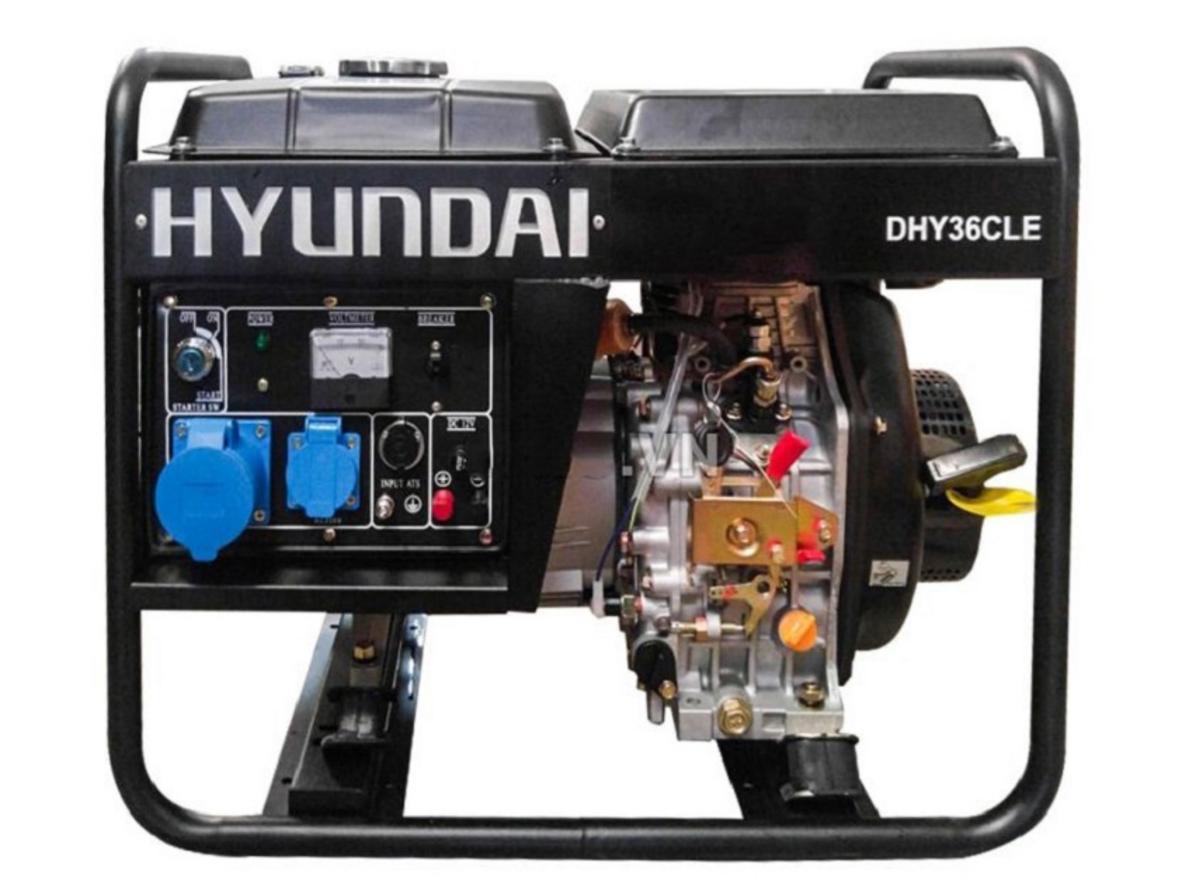Máy phát điện chạy dầu Hyundai DHY36CLE 2.7KW - 3KW cho nhu cầu điện dự phòng cơ bản.