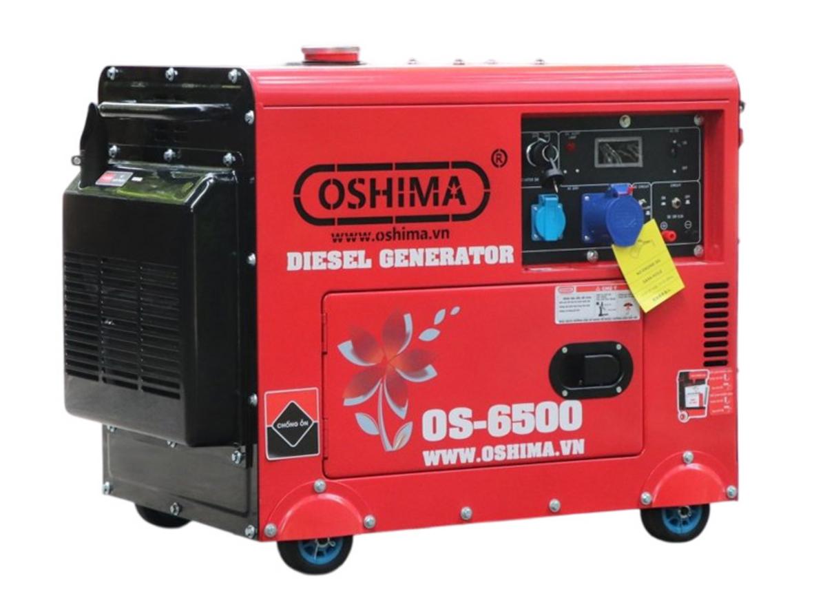 Máy phát điện chạy dầu Oshima OS 6500 cho nhu cầu điện dự phòng gia đình và cửa hàng nhỏ.