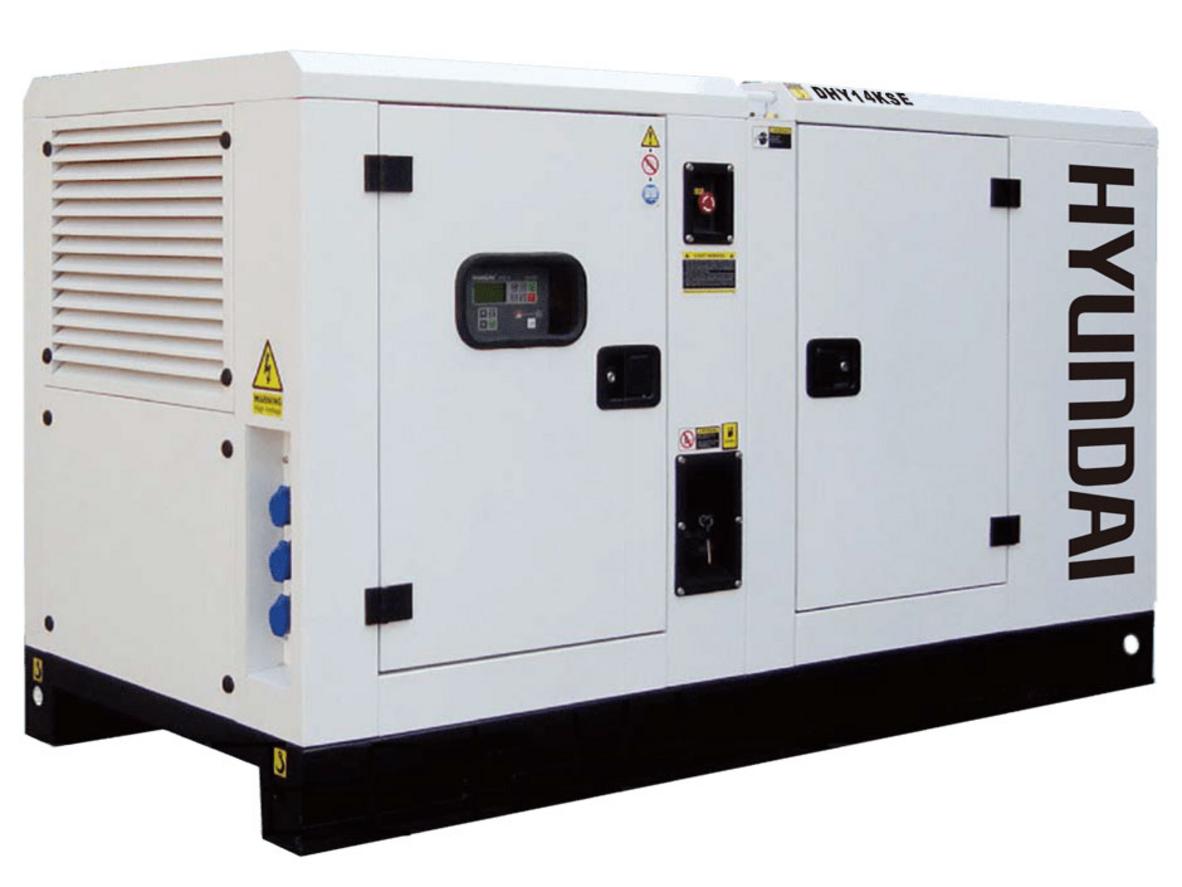 Máy phát điện 13KVA/10KW 3 pha Hyundai DHY14KSE cho xưởng nhỏ và cơ sở dịch vụ.