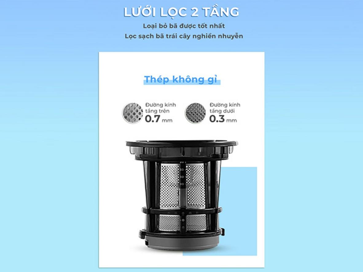 Miệng ép rộng 80mm giúp giảm thời gian sơ chế.
