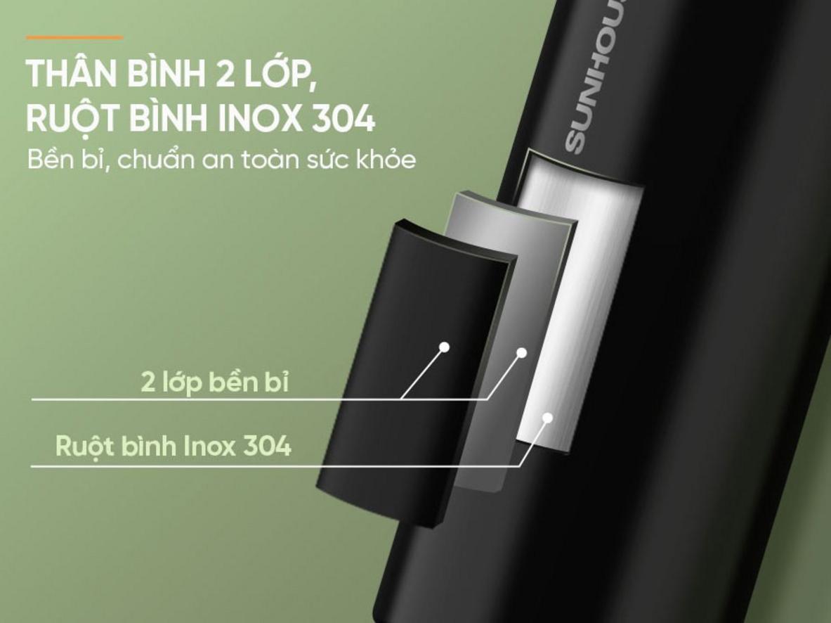Nắp kín khít, gioăng silicone và đế chống trượt hỗ trợ dùng tiện hơn.