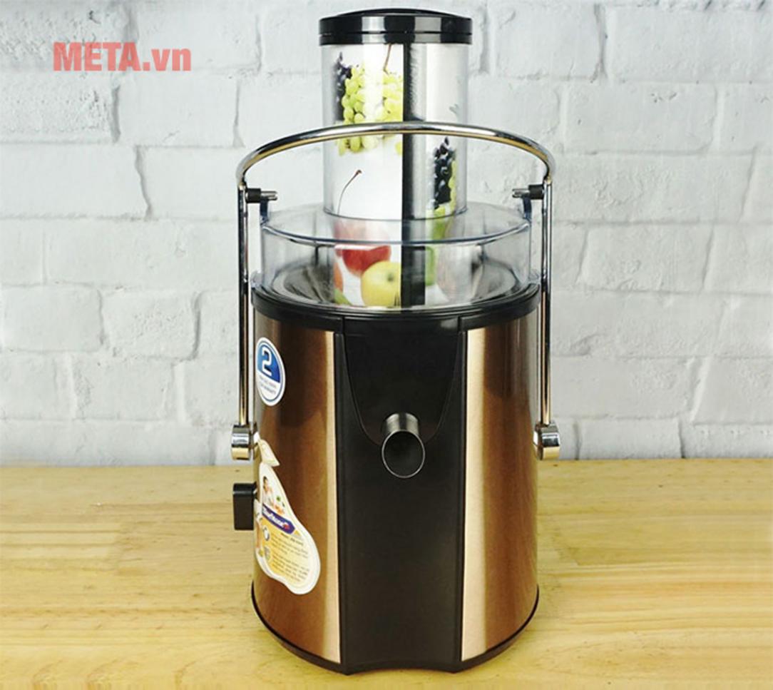 Ống tiếp nguyên liệu 70mm giúp giảm thời gian sơ chế.