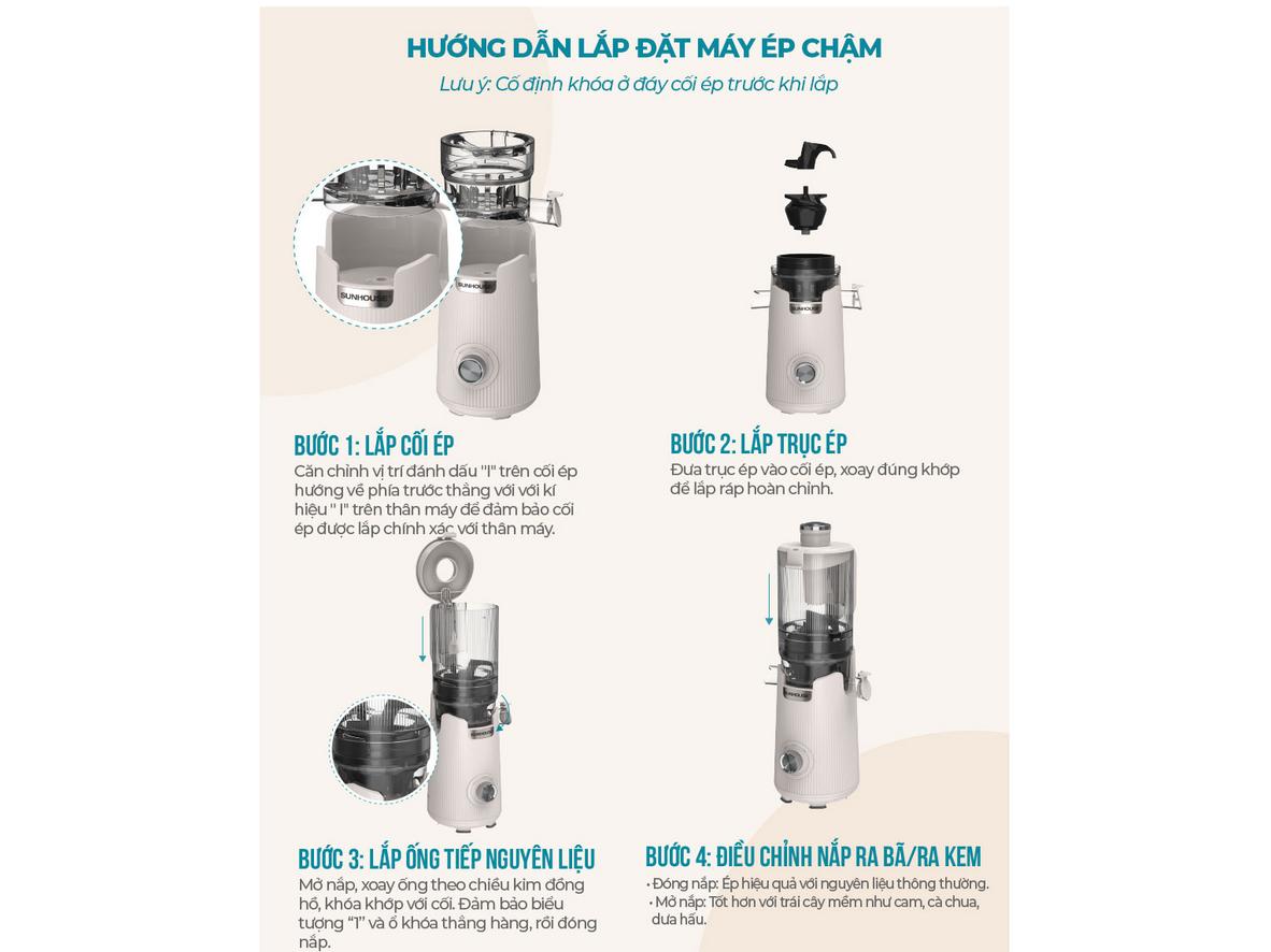 Ống tiếp nguyên liệu lớn giúp chuẩn bị nhanh hơn.