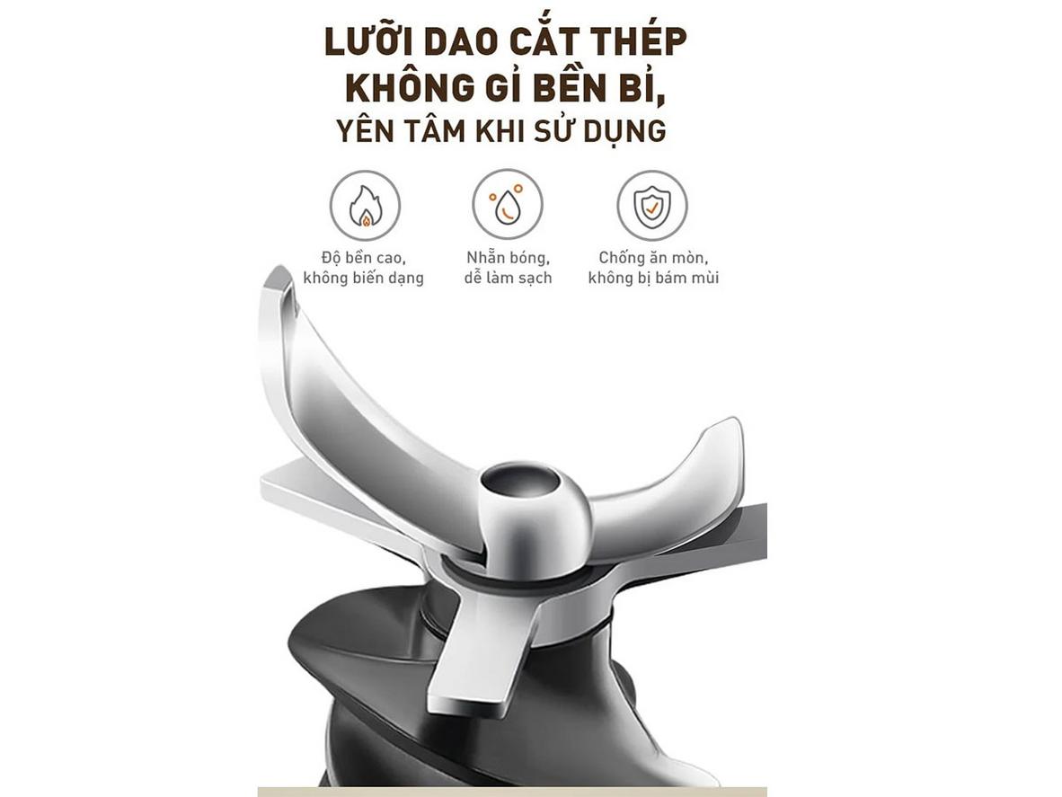 Ống tiếp nguyên liệu 80mm giúp giảm thao tác cắt gọt.