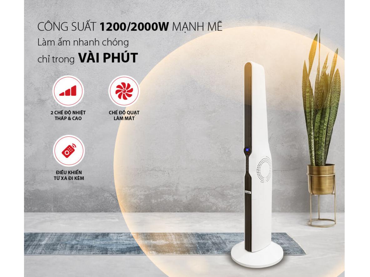 Saiko CH-2000R phù hợp không gian nhỏ đến vừa từ 15m2 đến 20m2.