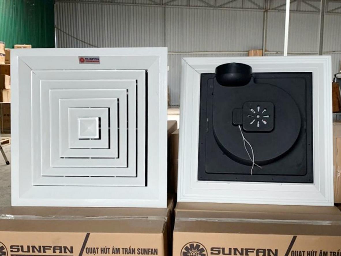 Thiết kế âm trần 600x600 và mặt nhôm sơn tĩnh điện