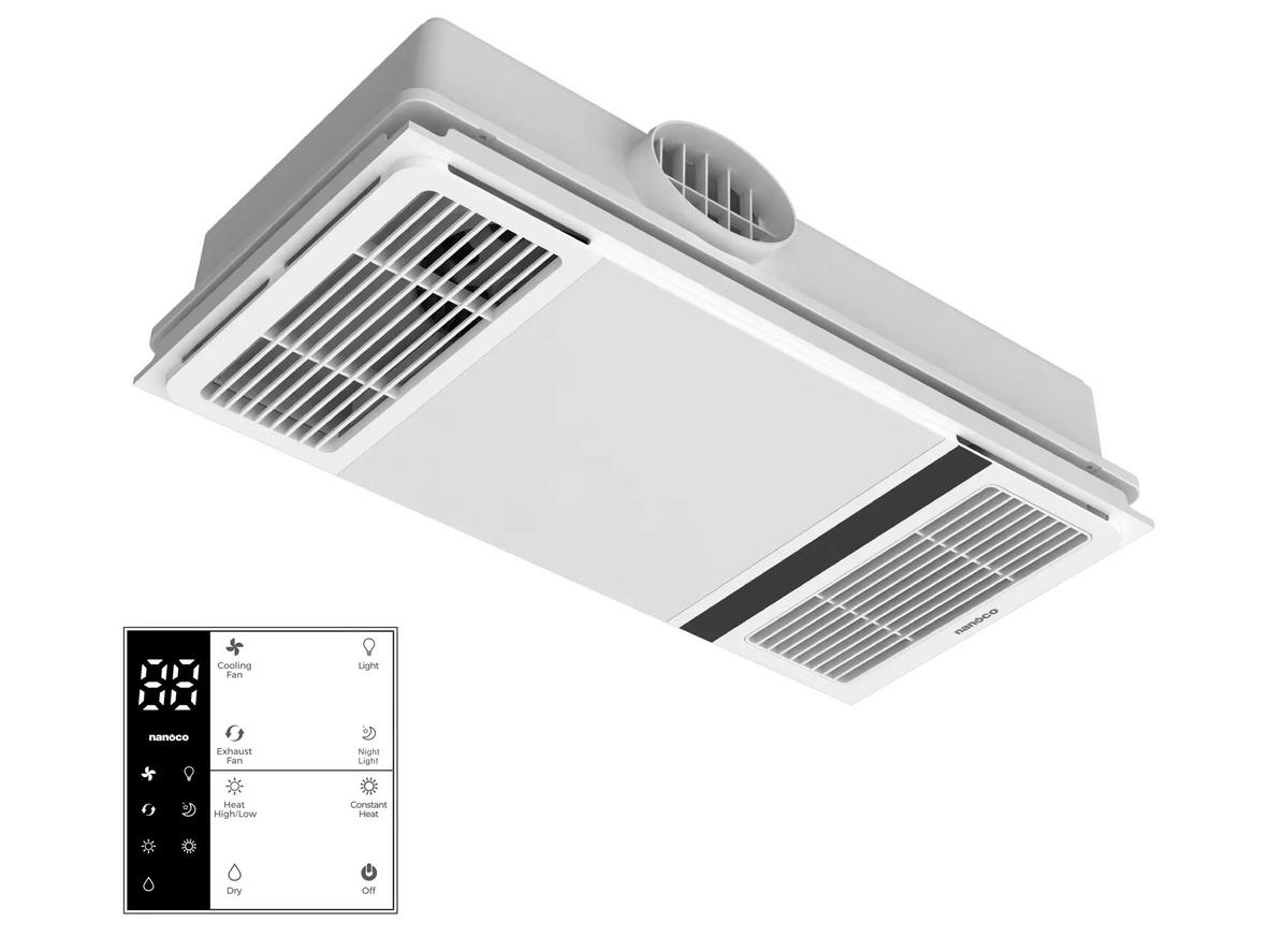 Tổng quan Quạt hút sưởi 5 in 1 điều khiển từ xa Nanoco NBD2560 (2400w)