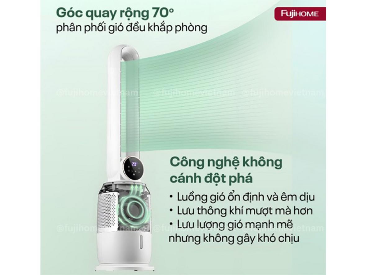 Tổng quan Quạt không cánh hơi nước tích hợp lọc không khí ion Fujihome BF-03RC