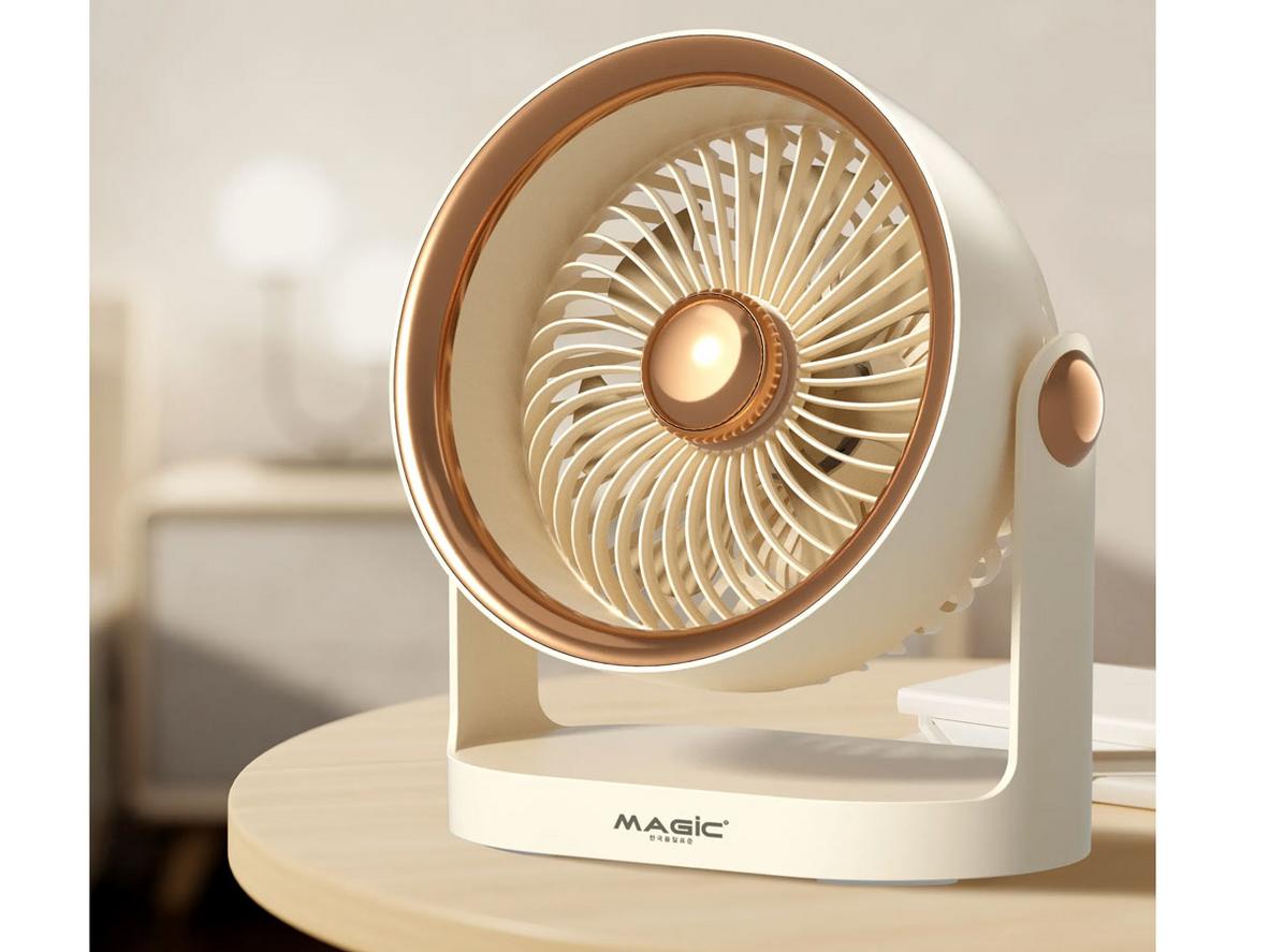 Quạt mini Magic A-005 nhỏ gọn, phù hợp bàn làm việc và bàn học.