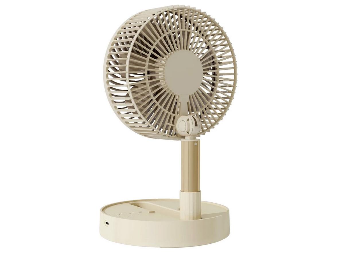 Gấp gọn để bàn, kéo cao thành quạt đứng mini khi cần.