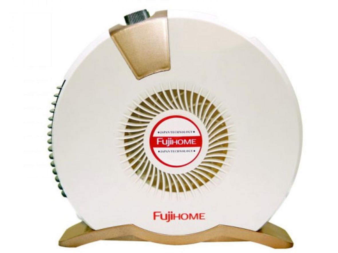 Quạt sưởi đối lưu mini FujiHome FH-001 phù hợp không gian nhỏ và dễ bố trí trên bàn hoặc đầu giường.