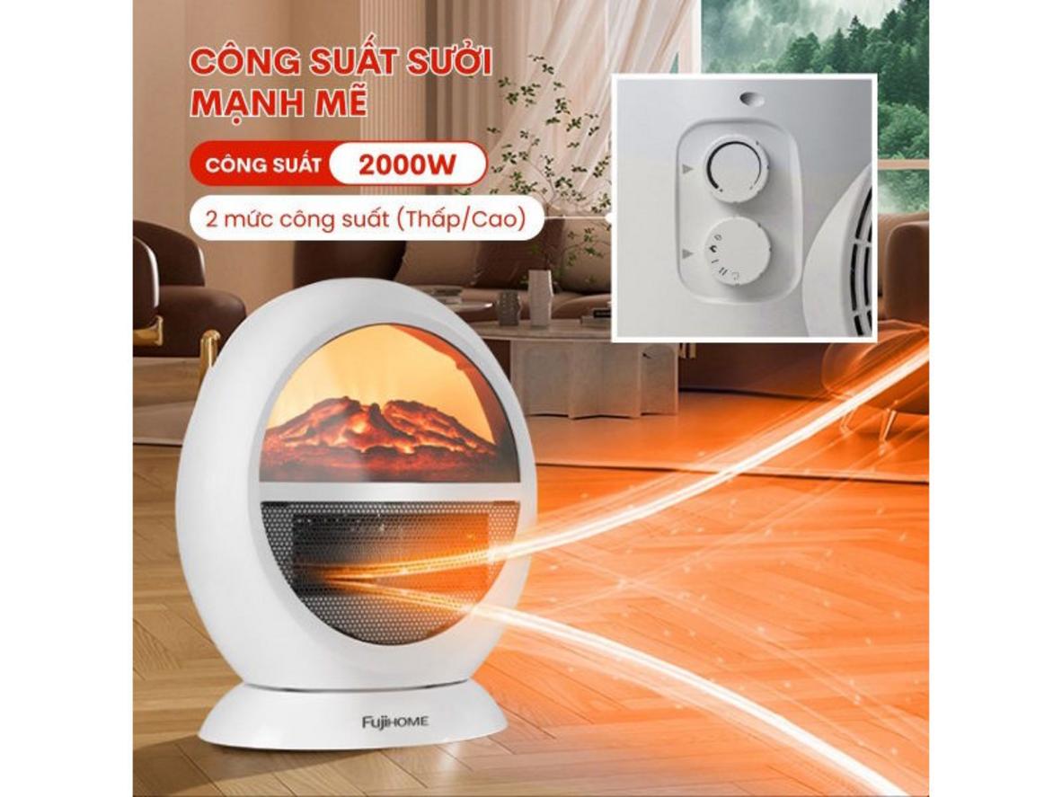 Công nghệ PTC ceramic và công suất 2.000W giúp FH09 làm ấm nhanh, ổn định.