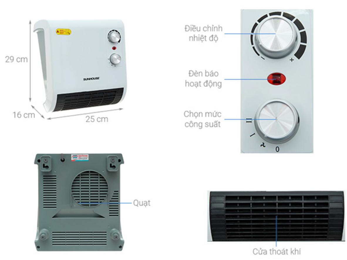 Sunhouse SHD3816W tối ưu cho phòng tắm nhỏ 4-7 m².