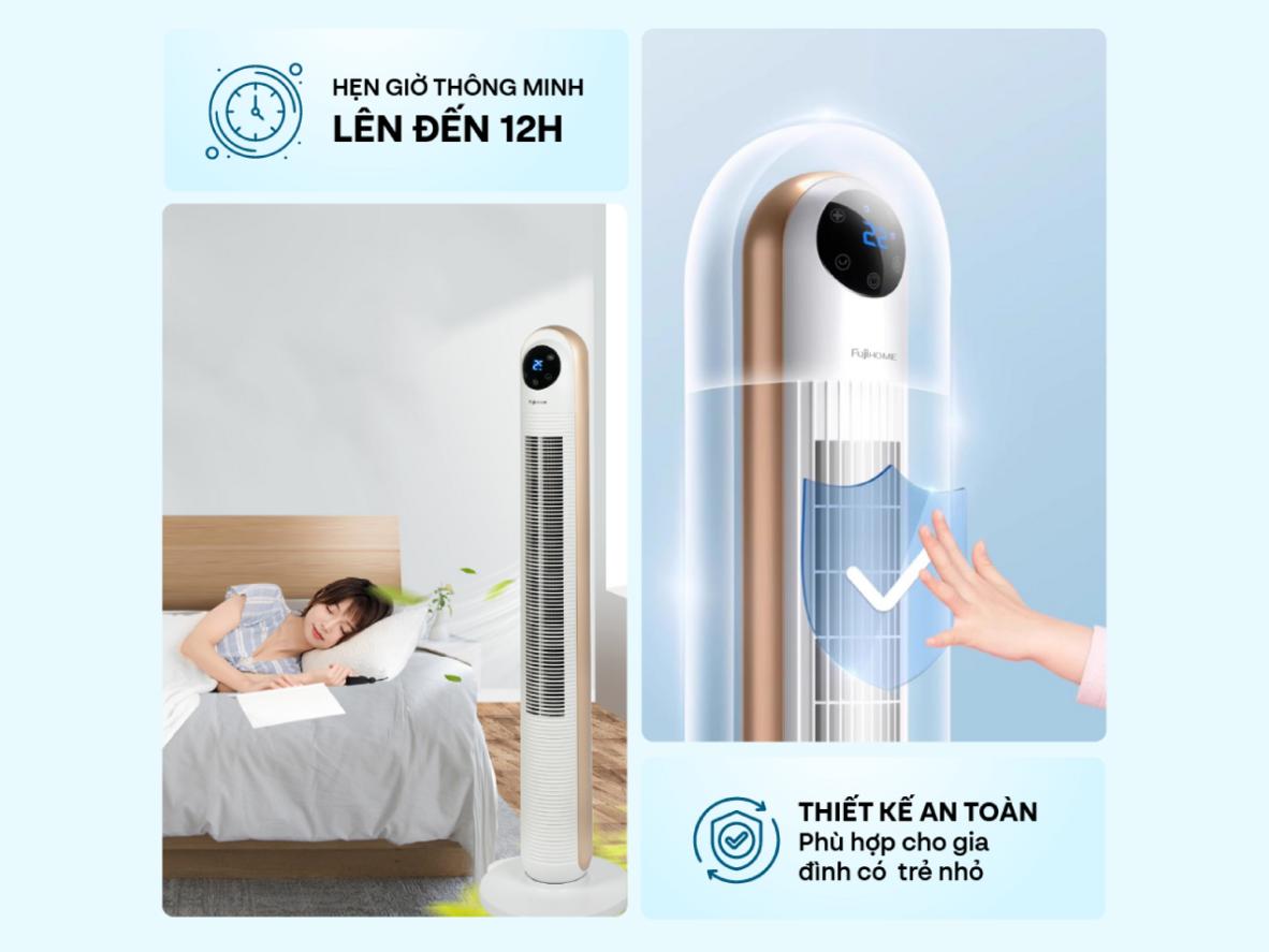 FujiHome TF-13E gây ấn tượng với thiết kế gọn, êm và hiện đại.