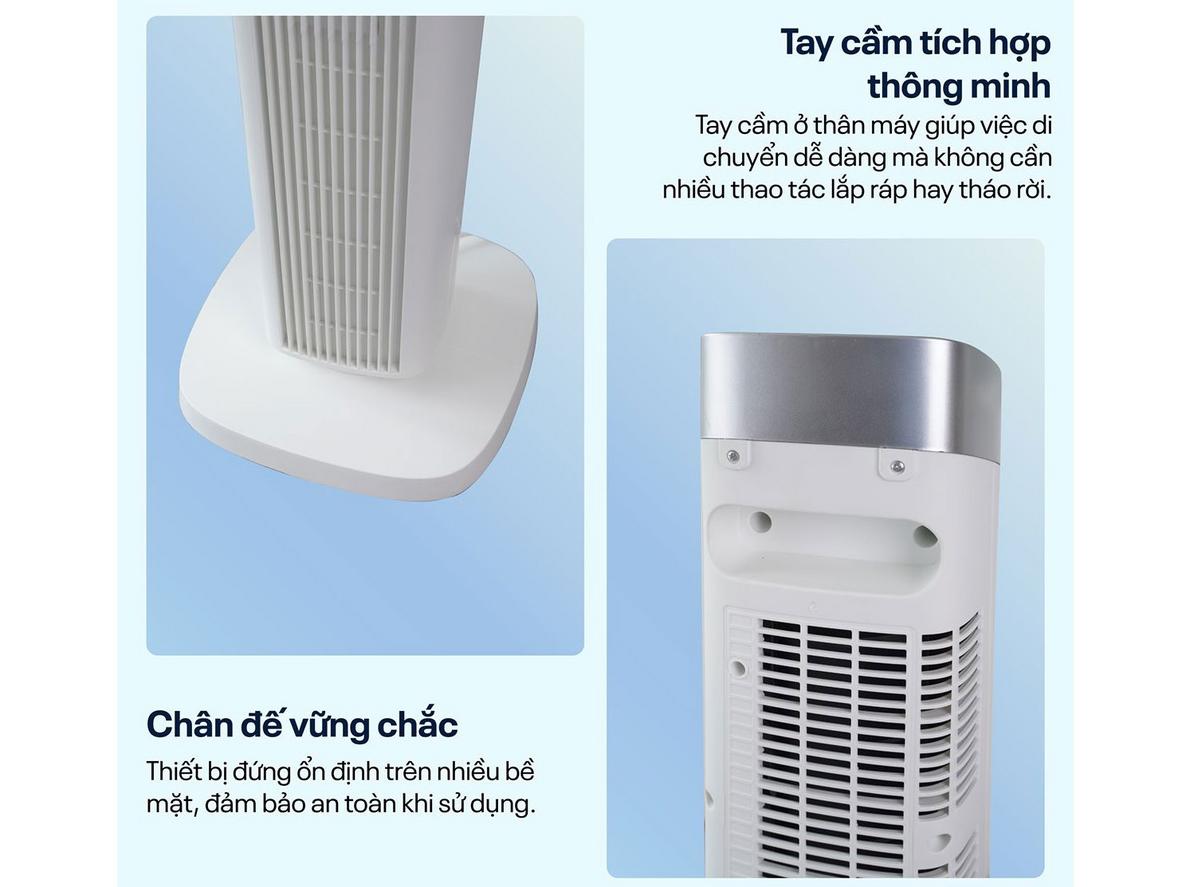 Góc xoay 70° và hẹn giờ 24 giờ tăng sự linh hoạt khi dùng.
