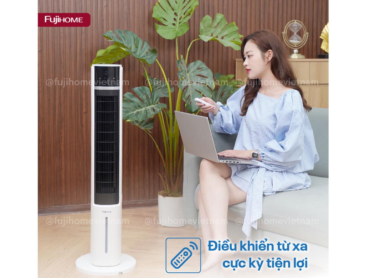 Thiết kế tháp gọn giúp Fujihome AC-DT5E phù hợp không gian sinh hoạt nhỏ.