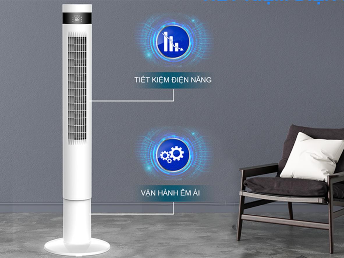 Đảo gió 90° giúp gió lan rộng và đều hơn trong phòng.