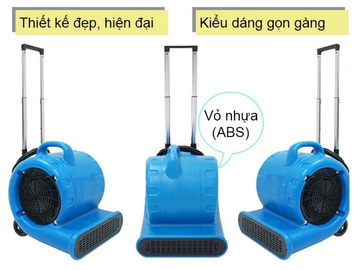 Luồng gió mạnh kết hợp hơi nóng giúp bề mặt khô nhanh hơn quạt thổi gió thông thường.