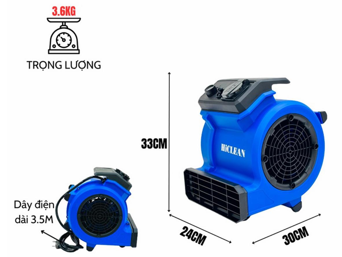 HC538 vận hành ở mức 62dB, dùng nguồn 220V/50Hz quen thuộc.