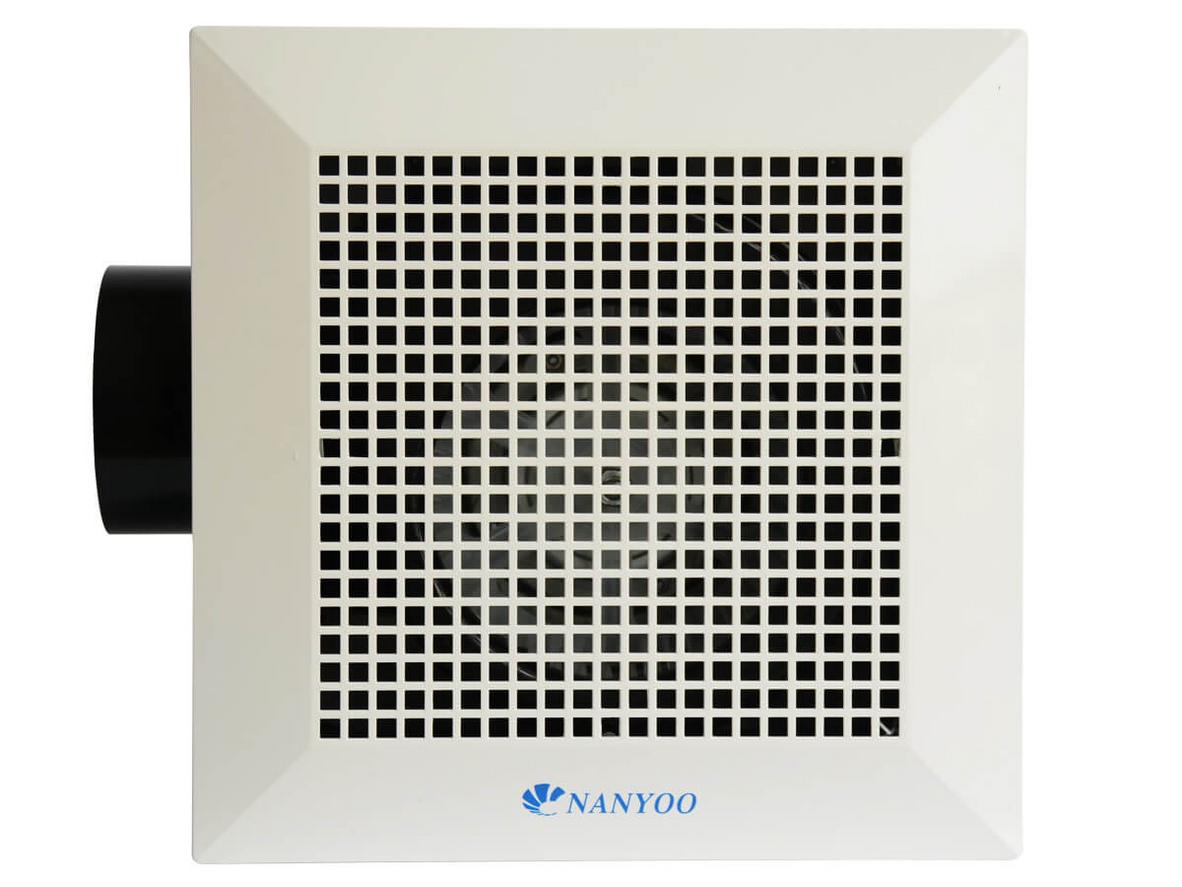 Quạt thông gió gắn trần Nanyoo BPT10-15 lắp gọn trần, phù hợp không gian nhỏ cần hút mùi êm.