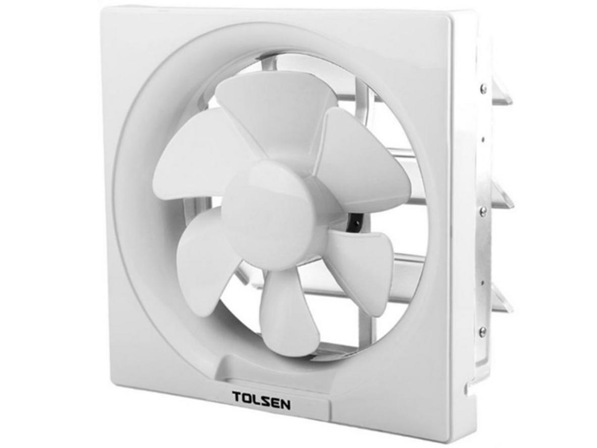 Quạt thông gió 28W Tolsen 79600 gọn, mạnh, dễ lắp cho nhà bếp và nhà vệ sinh.