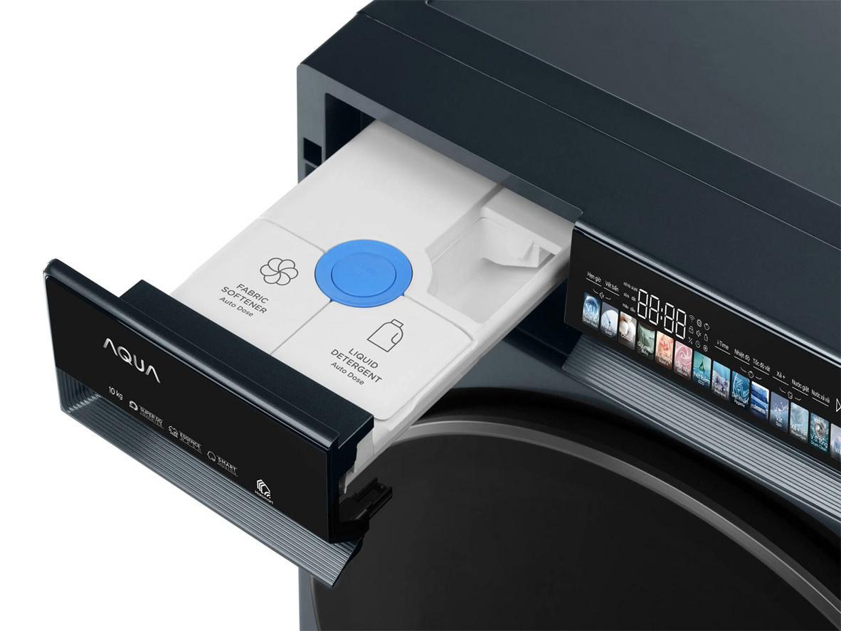Smart Dosing và AI Smart Wash giúp giặt đúng lượng, đúng chu trình.