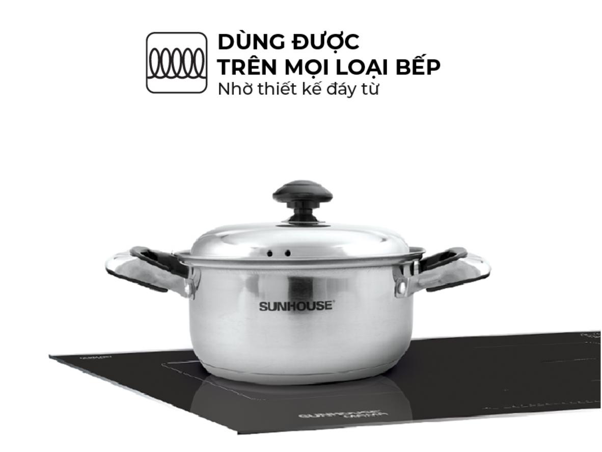 Bộ 3 size 16-18-24 cm đáp ứng nhiều món nấu trong gia đình.