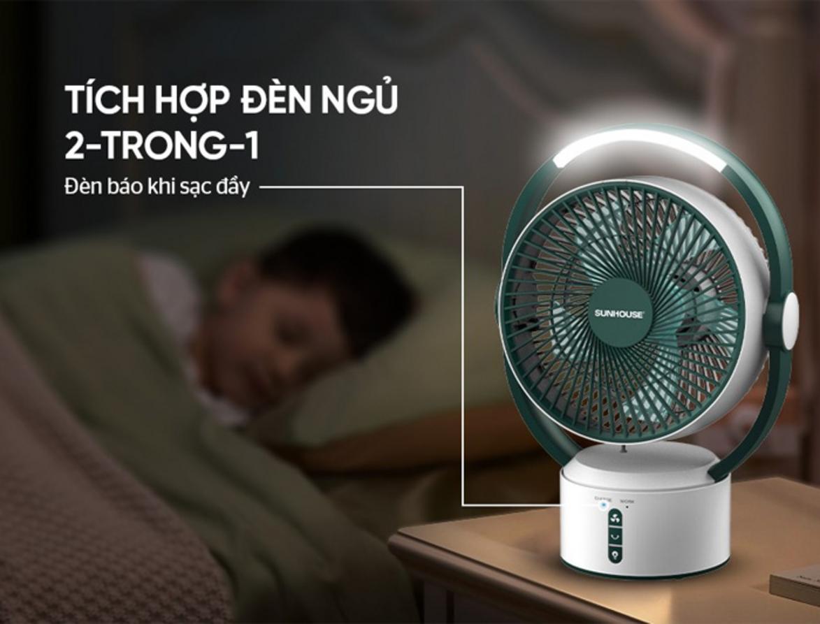 Đèn LED tích hợp hỗ trợ chiếu sáng khi ngủ hoặc mất điện.