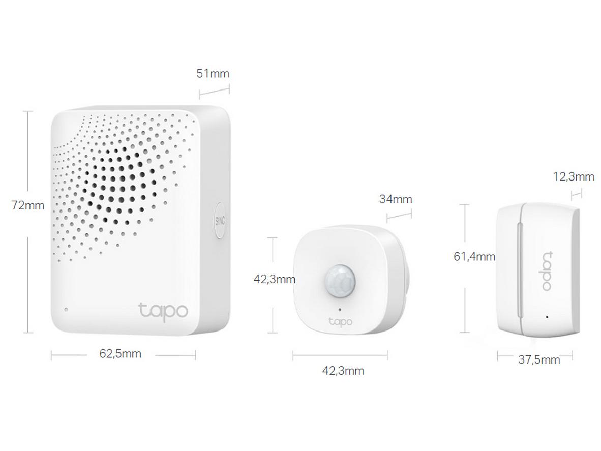 Tapo T30 KIT kết hợp hub, cảm biến chuyển động và cảm biến cửa để giám sát an ninh cơ bản.