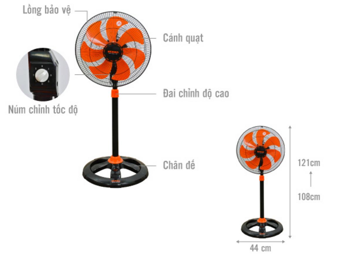 Thân sắt chắc chắn, điều khiển 3 tốc độ gió