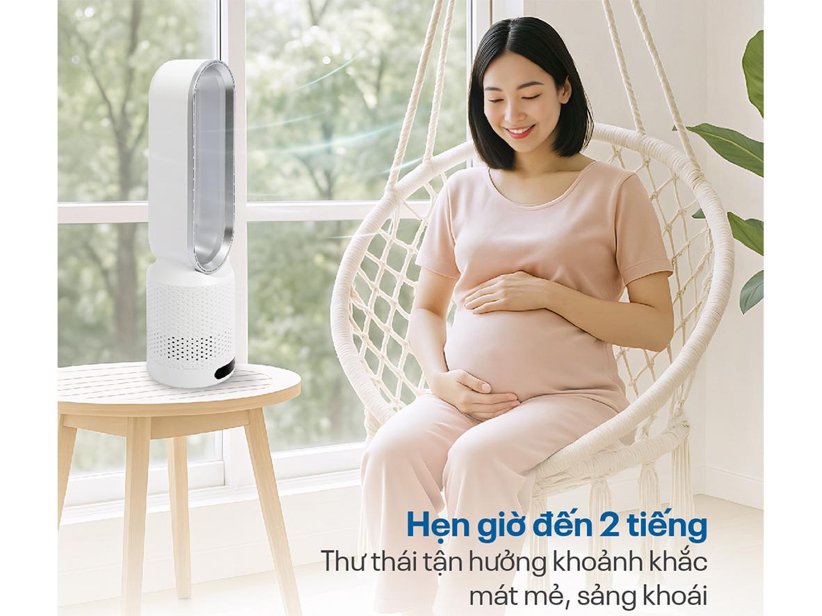 Thiết kế không cánh và góc quay 90 độ tăng an toàn và phân bổ gió đều.