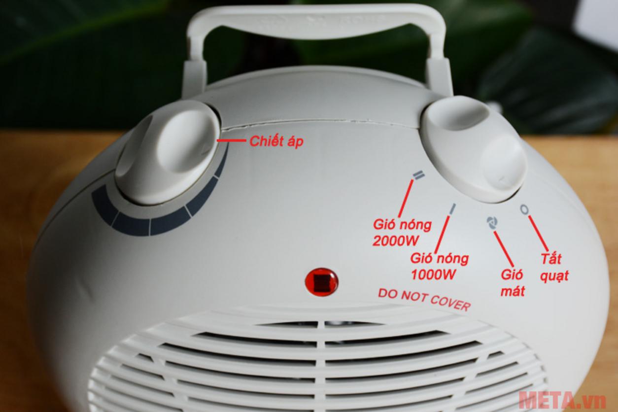 Công suất 2000W giúp Tiross TS-944 làm ấm nhanh trong không gian nhỏ đến vừa.