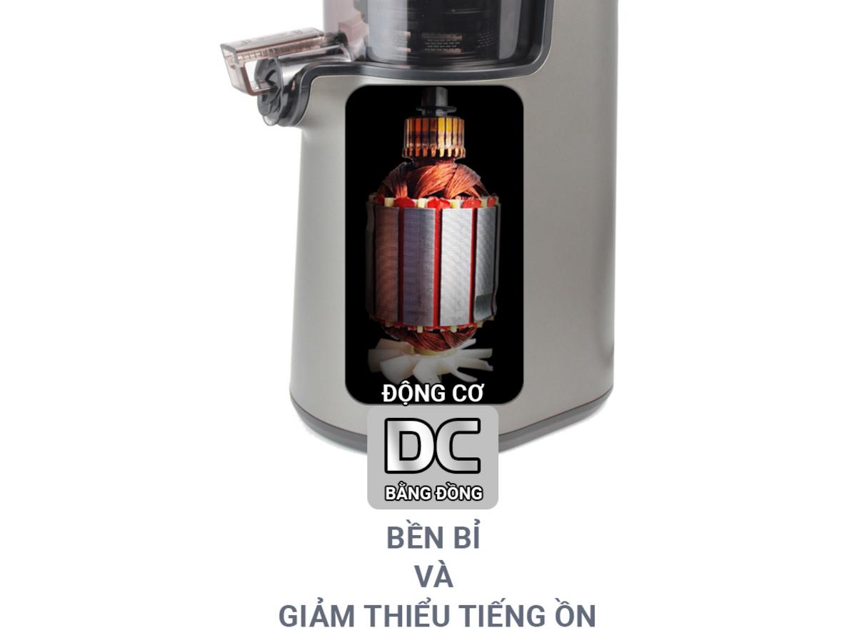 Ép chậm 39 vòng/phút giúp giữ hương vị tự nhiên tốt hơn.