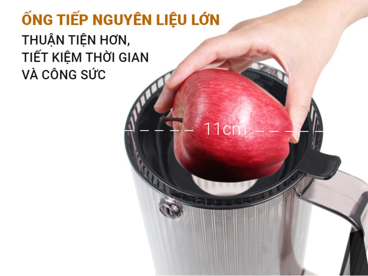 Trục xoắn ốc và lưới lọc Inox 304 giúp ép kiệt bã.