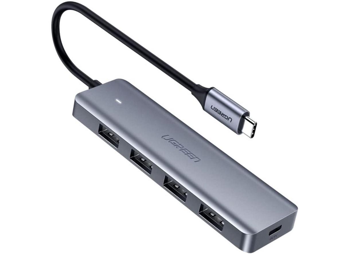Hub Ugreen 70336 kết nối đồng thời nhiều thiết bị qua 4 cổng USB 3.0.