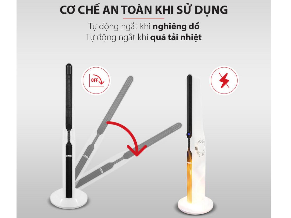 Vỏ nhựa cao cấp giúp quạt sưởi gọn nhẹ và dễ bố trí hơn.