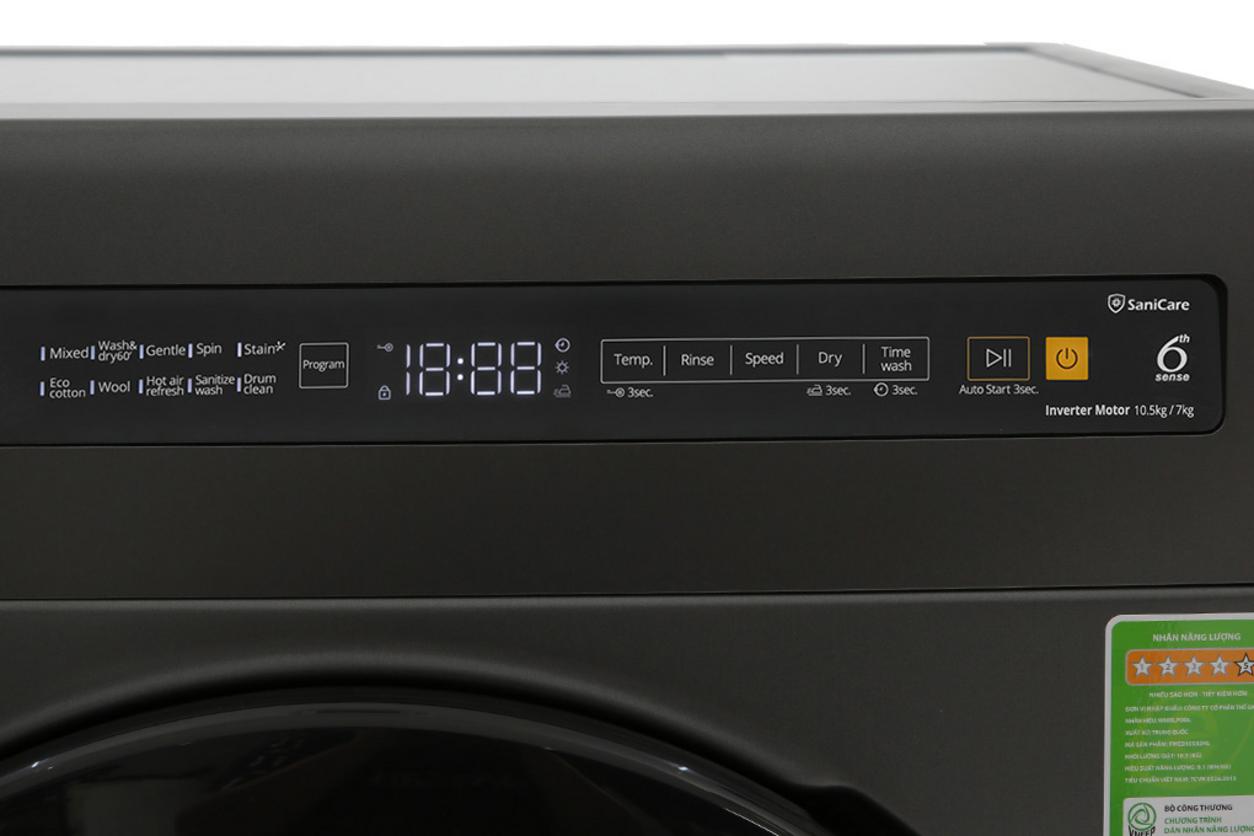 Inverter và 6th SENSE giúp máy tối ưu điện nước và vận hành êm hơn.