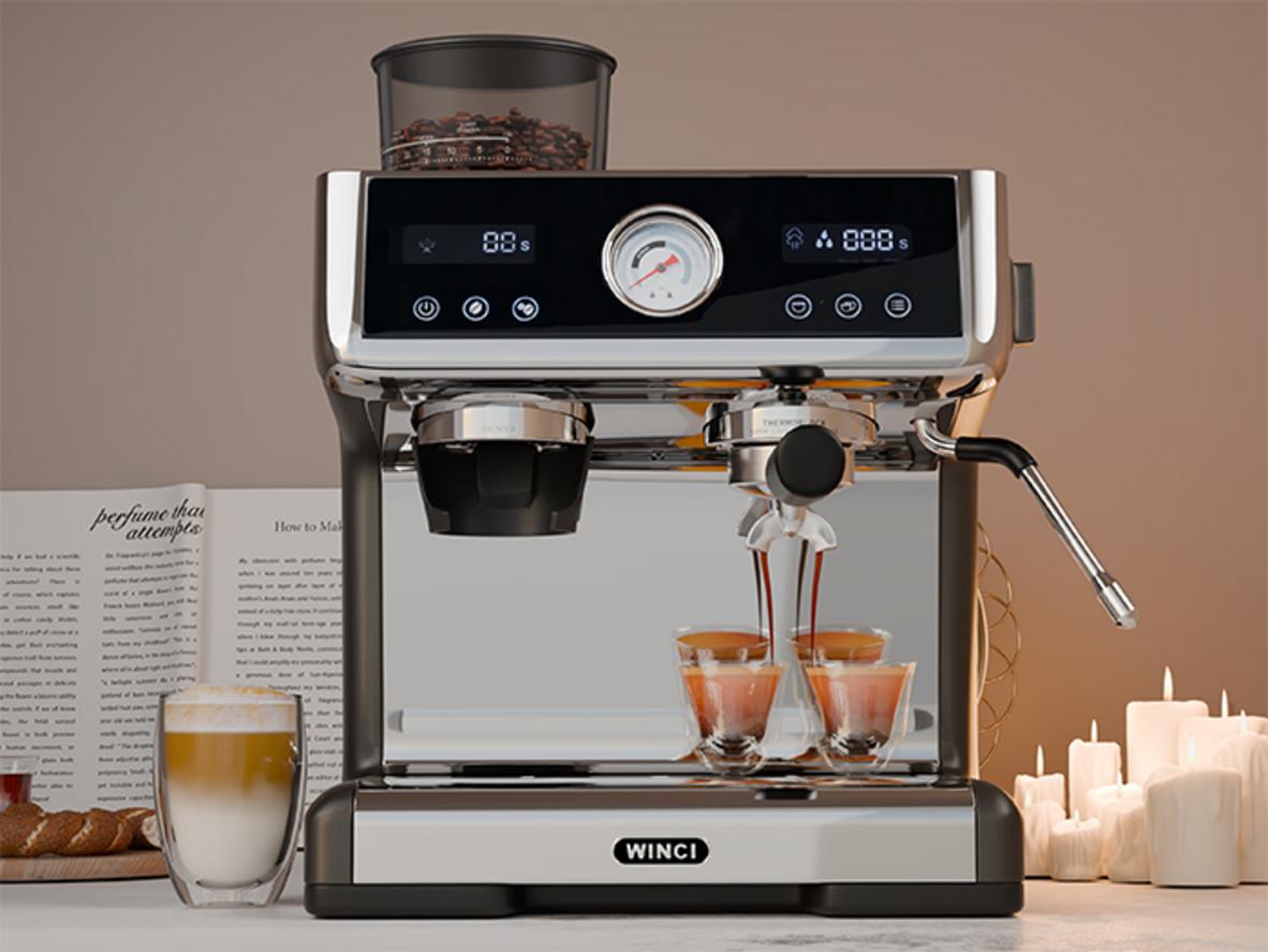 Bình nước 2,8 lít giúp Winci EM58 đáp ứng nhu cầu pha liên tục mỗi ngày.