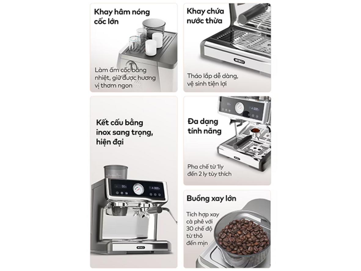 Chip PID và bảng điều khiển cảm ứng giúp Winci EM58 thao tác dễ và ổn định nhiệt.