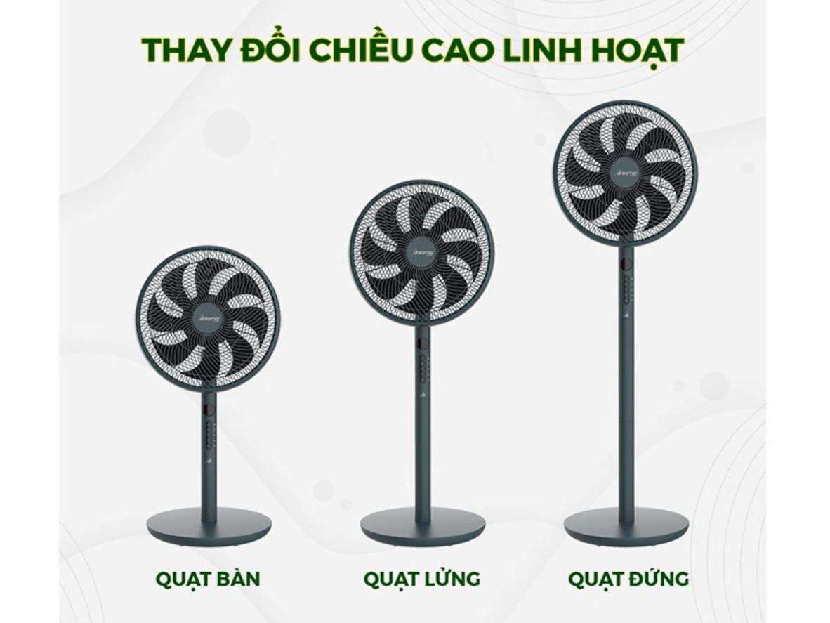 18 mức gió và 4 chế độ giúp quạt Dreamer linh hoạt trong nhiều tình huống.