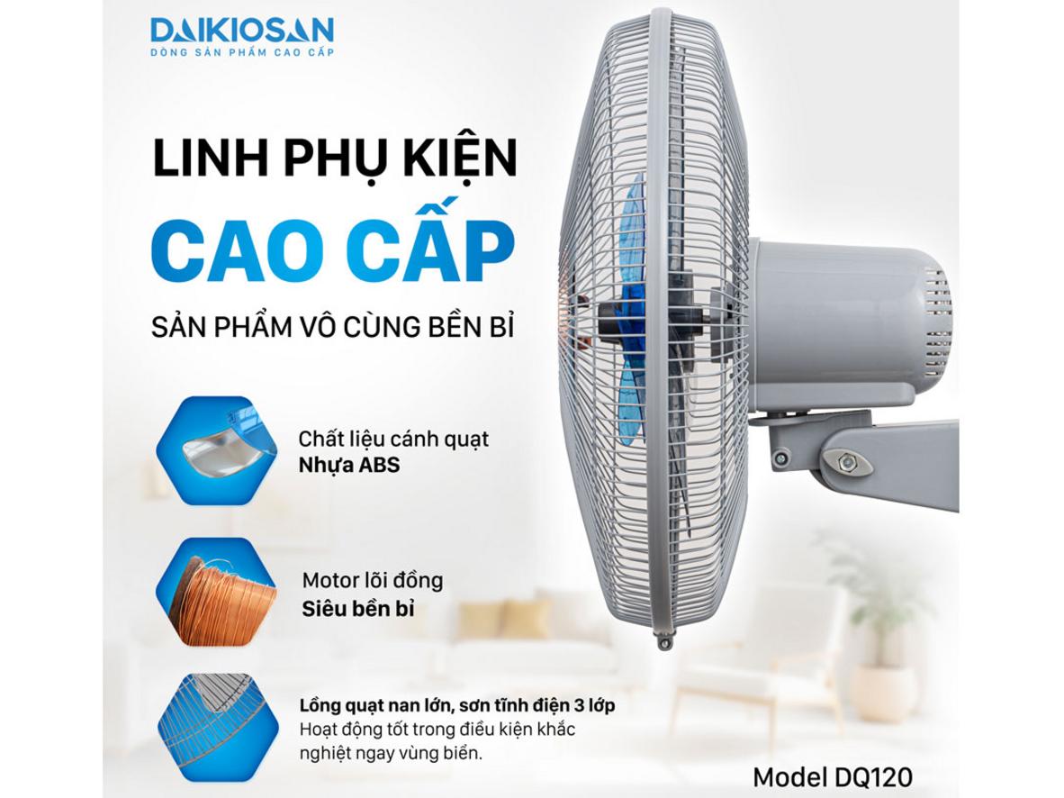 6 cánh nhựa AS giúp Daikiosan DQ120 tạo gió rộng và đều hơn.