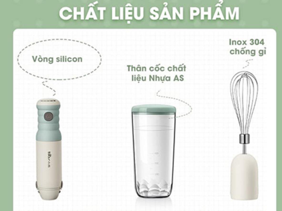 Bộ máy xay cầm tay đa năng Bear JBQ-B50E1 với đầy đủ phụ kiện cho bếp gia đình.