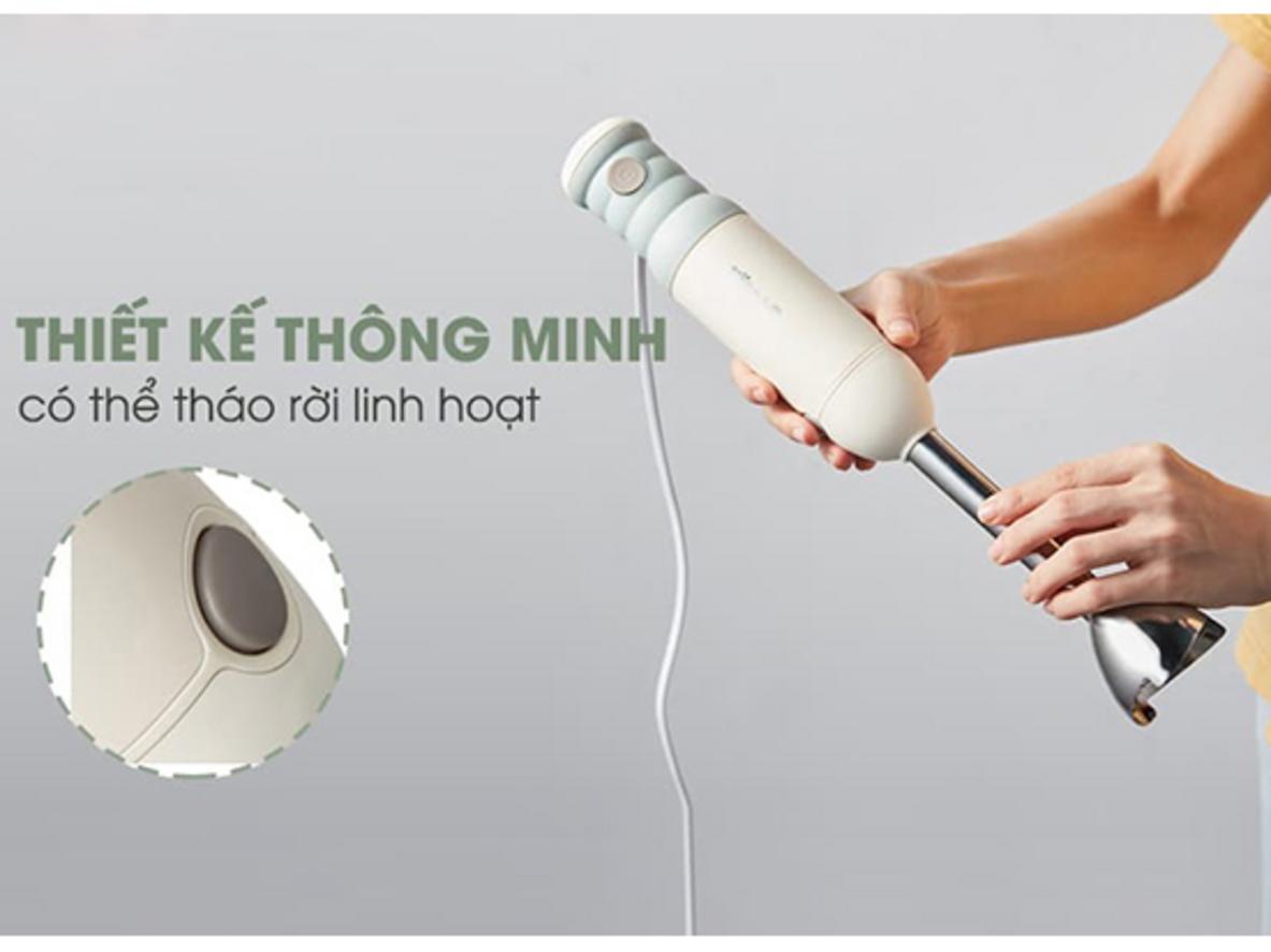 Cối 150g và cốc 100g giúp máy xử lý cả thực phẩm tươi lẫn nguyên liệu khô.