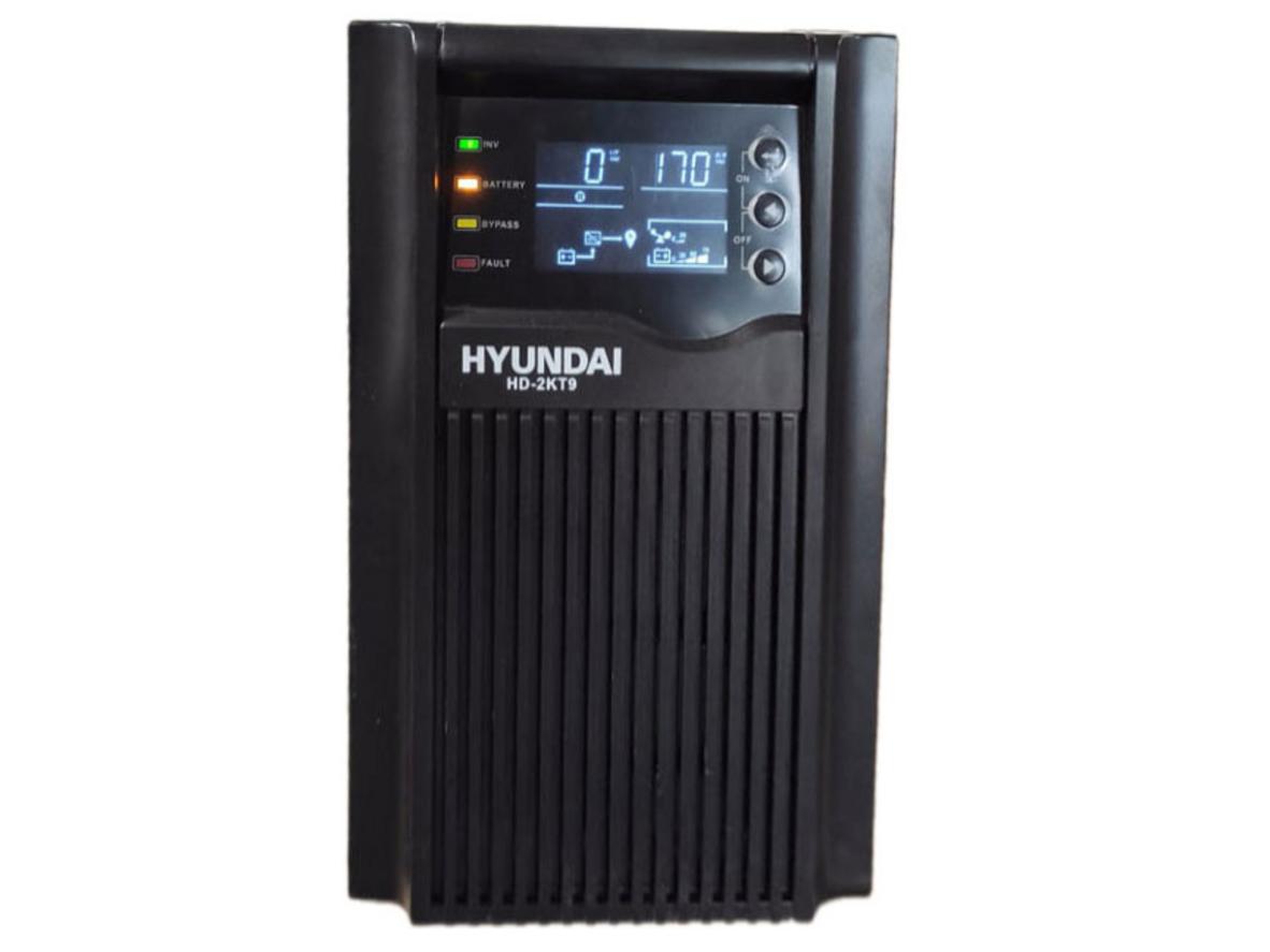 Bộ lưu điện UPS Online 1 pha Hyundai HD-2KT9 nổi bật với 2KVA/1.8KW, sóng sin chuẩn và chuyển mạch 0ms.
